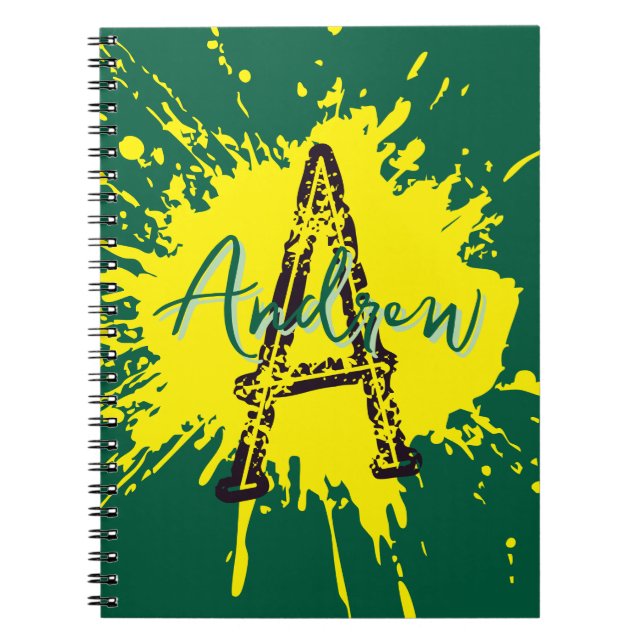 Monogram Modern Boy Preppy Back-To-School Notebook (Front)