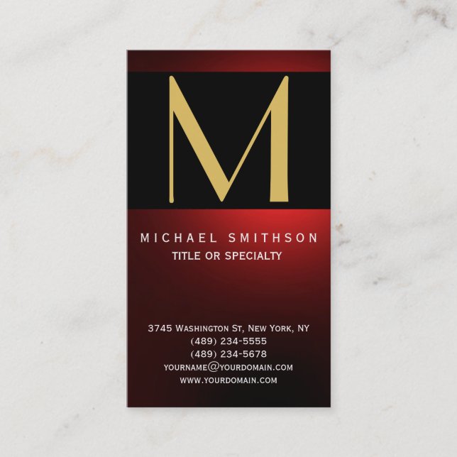 Monogram Modern Business Card (Front)