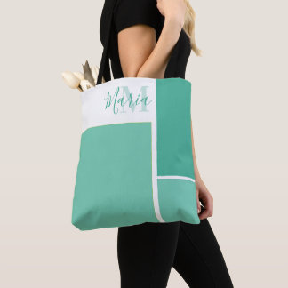 Monogram Modern Chic Cute Stylish Custom Tote Bag