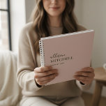 Monogram Modern Chic Script Calligraphy Planner<br><div class="desc">Chic name in modern script calligraphy with elegant serif.</div>