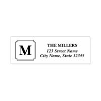 Monogram Modern Classic Family Name Address Self-inking Stamp