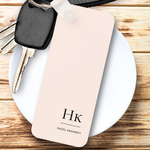 Monogram Modern Classic Minimalist Monogrammed Keychain