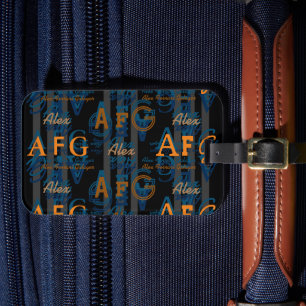 Monogram Modern Collage of Names  Luggage Tag
