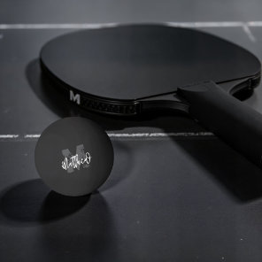 Monogram Modern Cool Grunge Add Your Name Ping Pong Ball