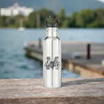 Monogram Modern Cool Grunge Add Your Name Stainless Steel Water Bottle<br><div class="desc">Get ready for school! Add your monogram and name. This design is timeless,  modern and grunge.</div>