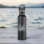 Monogram Modern Cool Grunge Add Your Name Stainless Steel Water Bottle<br><div class="desc">Get ready for school! Add your monogram and name. This design is timeless,  modern and grunge.</div>