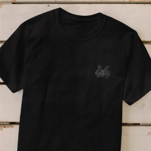 Monogram Modern Cool Grunge Add Your Name T-Shirt
