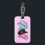 Monogram Modern Cowboy Hat Stack Pink Luggage Tag<br><div class="desc">Modern cowboy hat stack illustration for a modern cowgirl. Cowboy,  rodeo,  cowgirl themed monogrammed luggage tag</div>
