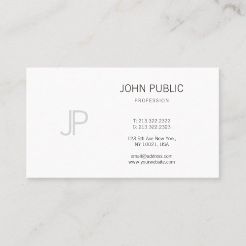 Monogram Modern Design Elegant Professional Plain Business Card