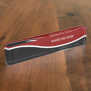 Monogram Modern Desk Plaque Executive Design Desk Name Plate