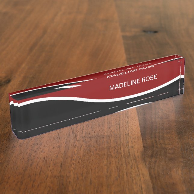 Monogram Modern Desk Plaque Executive Design Desk Name Plate (Side)