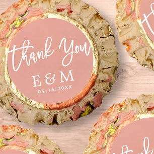 Monogram Modern Elegant Chic Wedding Thank You Reese's Peanut Butter Cups