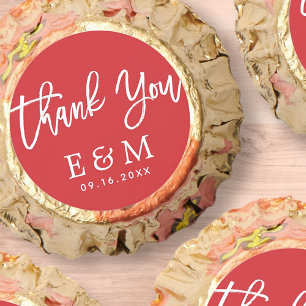 Monogram Modern Elegant Chic Wedding Thank You Reese's Peanut Butter Cups