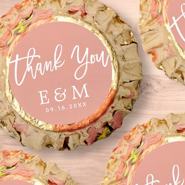 Monogram Modern Elegant Chic Wedding Thank You Reese's Peanut Butter Cups (Creator Uploaded)