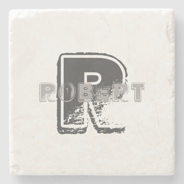 Monogram Modern Elegant Template Creative Design Stone Coaster (Front)