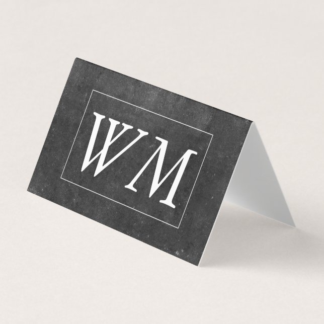 Monogram | Modern Executive (Slate) Business Card (Front)