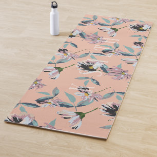 Monogram Modern Floral Pattern Yoga Mat