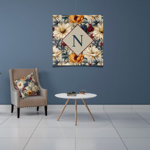 Monogram Modern Floral Wildflowers Acrylic Print