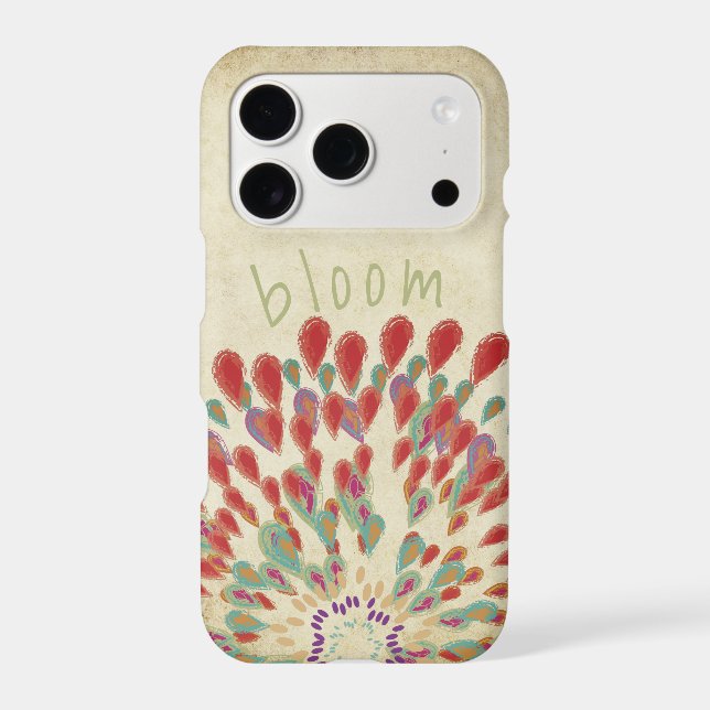 Monogram Modern Flower Teal  Case-Mate iPhone Case (Back)