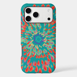 Monogram Modern Flower Teal iPhone Case