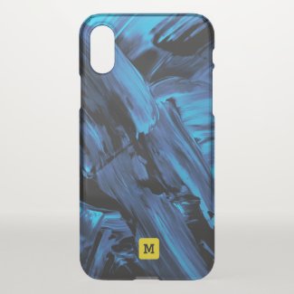 Monogram. Modern Free Flow Cool Paint Colors. iPhone X Case