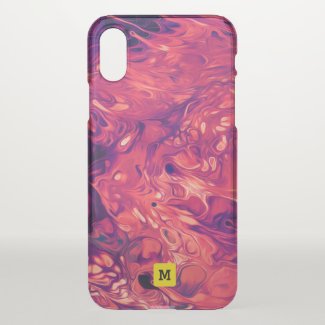 Monogram. Modern Free Flow Paint Colors. iPhone X Case