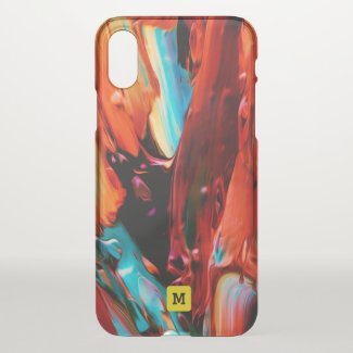 Monogram. Modern Free Flow Paint Colors. iPhone X Case