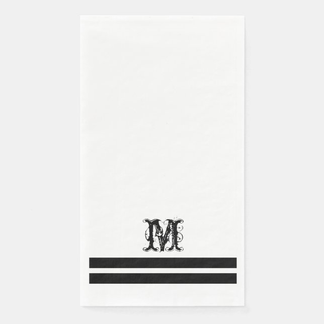 Monogram Modern French Guest Bath Paper Towels (Front)