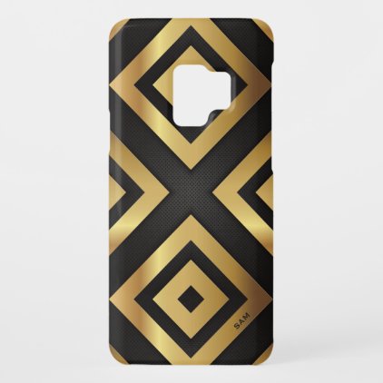Monogram. Modern Geometric Gold Pattern. Case-Mate Samsung Galaxy S9 Case