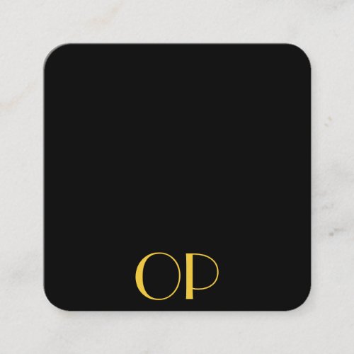 Monogram Modern Gold Elegant Luxurious  Square Business Card
