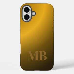 Monogram Modern Gold Tiger Eye iPhone 16 Plus Case