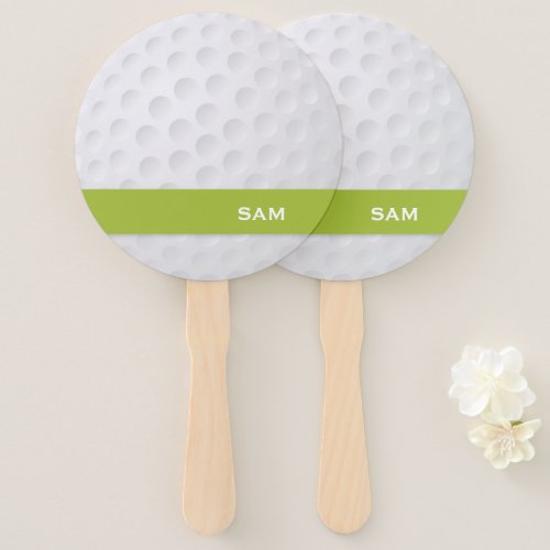 Monogram Modern Golf Ball Texture Hand Fan