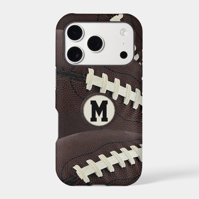 Monogram Modern Graphic Football iPhone Case-Mate iPhone Case (Back)