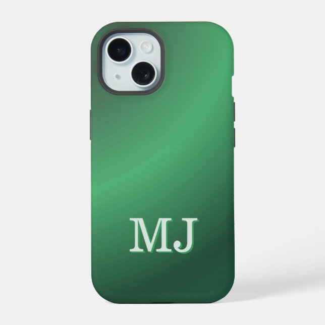 Monogram Modern Green Holiday Iphone Case (Back)