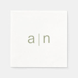 Monogram Modern Green Napkins