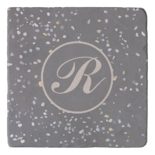 Monogram Modern Grey Terrazzo Trivet