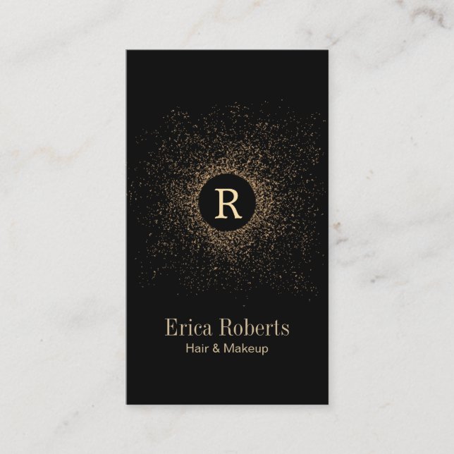 Monogram Modern Hair & Makeup Artist Business Card (Front)