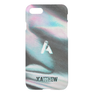Monogram Modern Holographic Fabric iPhone SE/8/7 Case