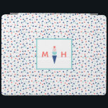 Monogram Modern Ice Cream Personalized Blue iPad Smart Cover<br><div class="desc">Style your iPad with this modern and whimsical personalized cover featuring a custom monogram and an ice cream cone in blue,  aqua,  pink and coral.</div>