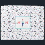 Monogram Modern Ice Cream Personalized Blue iPad Smart Cover<br><div class="desc">Style your iPad with this modern and whimsical personalized cover featuring a custom monogram and an ice cream cone in blue,  aqua,  pink and coral.</div>