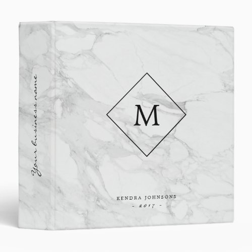 Monogram modern marble binder