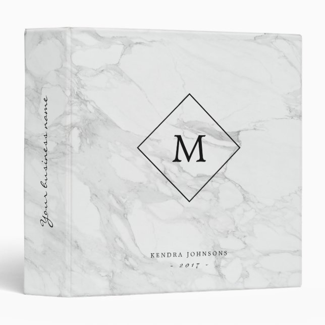 Monogram modern marble binder (Front/Spine)