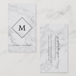 Monogram modern marble business card