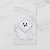 Monogram modern marble business card (Front)