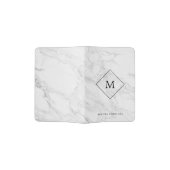 Monogram modern marble passport holder (Opened)