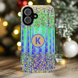 Monogram Modern Mermaid Glitter Green Blue iPhone 16 Case<br><div class="desc">Monogram Modern Mermaid Glitter Green Blue iPhone 16 Case Phone Case features a mermaid pattern in green and blue with gold glitter and personalized with your custom monogram in the centre. Perfect gift for her for Christmas, birthday, Mother's Day and more whether girlfriend, sister, mother, friends. Created by Evco Studio...</div>