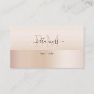 Monogram Modern Minimal beige Business Card