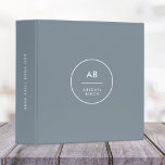 Monogram Modern Minimal Dusky Blue Gray 3 Ring Binder<br><div class="desc">A simple stylish custom design with modern typography and a dusky blue gray feature color. The text,  including your monogram,  can easily be personalized to make a design as unique as you are! The perfect trendy bespoke design for personal or business use!</div>