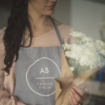 Monogram Modern Minimal Dusky Blue Gray Apron<br><div class="desc">A simple stylish custom design with modern typography and a dusky blue gray feature color. The text,  including your monogram,  can easily be personalized to make a design as unique as you are! The perfect trendy bespoke design for personal or business use!</div>