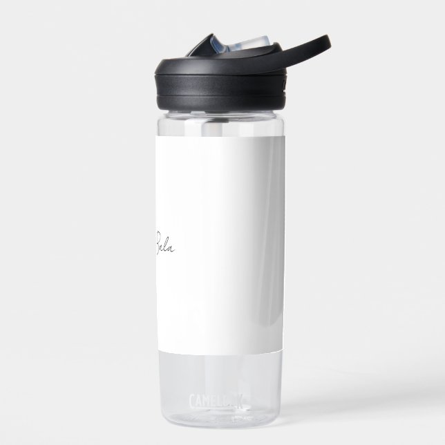 Monogram Modern Minimal Handwritten Script Design Water Bottle (Left)